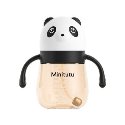 Minitutu儿童PPSU水杯翻盖奶瓶330mL宝宝学饮杯9个月以上好吸防呛