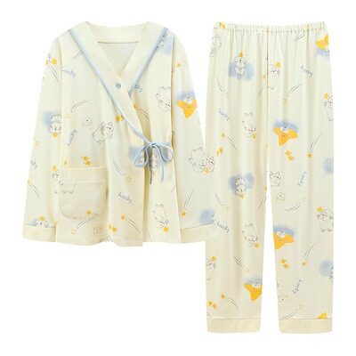 月子服春秋透气吸汗a类纯棉产后哺乳孕妇睡衣夏季薄款两件套产妇