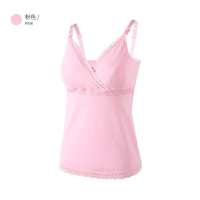 哺乳背心纯棉产后喂奶文胸孕产妇前开扣哺乳吊带背心免穿文胸内衣