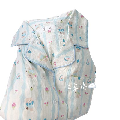 带胸垫月子服春秋季产后云朵棉哺乳睡衣女夏怀孕期孕妇喂奶家居服